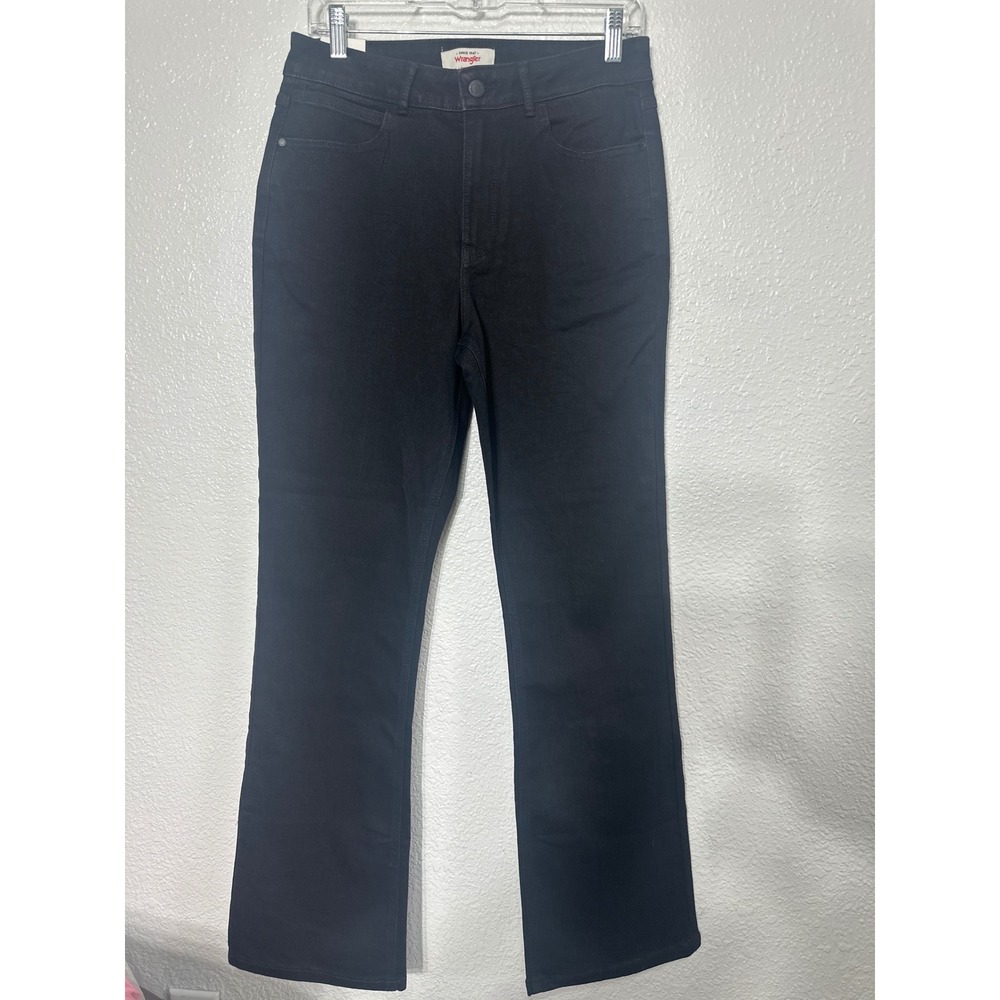 NWT Wrangler Womens High Rise Bootcut Jeans Black Stretch Denim Size 8/29